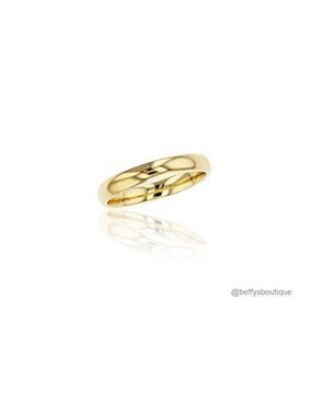 10K Solid Gold 3mm Plain Wedding Band Ring Women's Size 4-14